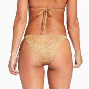 Raisin 'Sunset‎ Pant' Women's Bikini Golden Metallic Bikini Bottoms Size Large